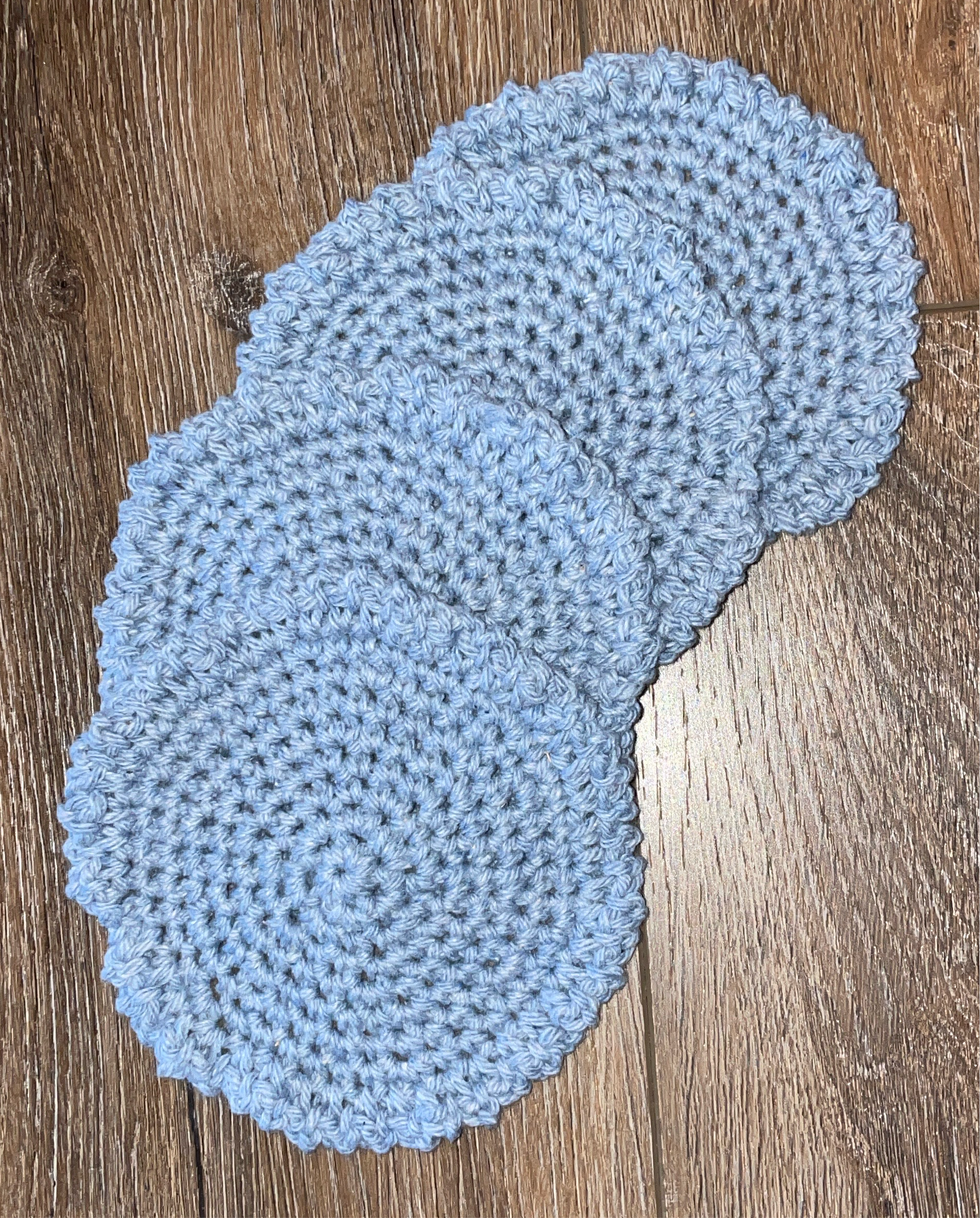Blue Cotton Crochet Coaster Set