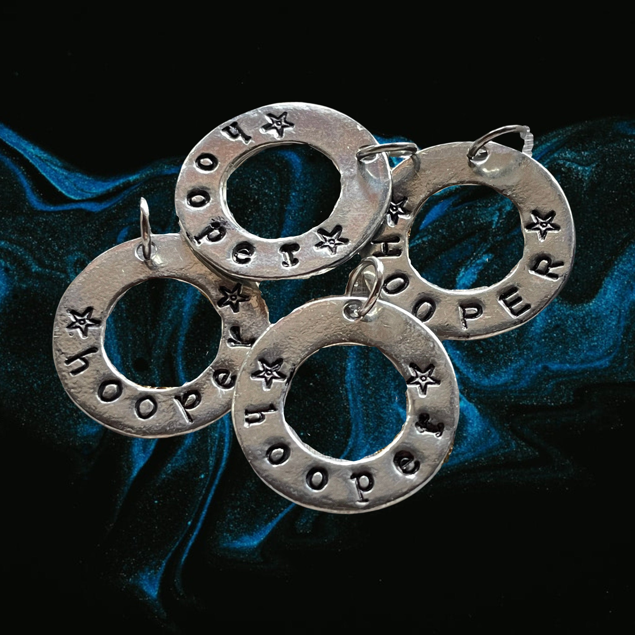 Hand Stamped Pewter Washer Pendant/Charm