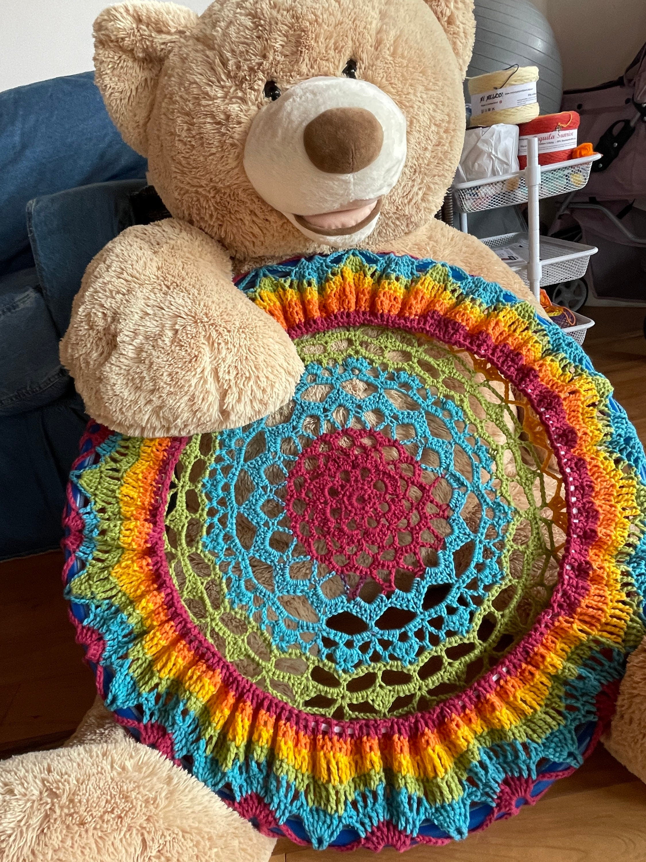 Rainbow Mandala Crochet Hoop Huggie