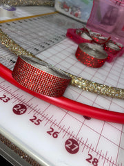 30" Ruby Red Sectional 5/8” Polypro Rhinestone Hoop