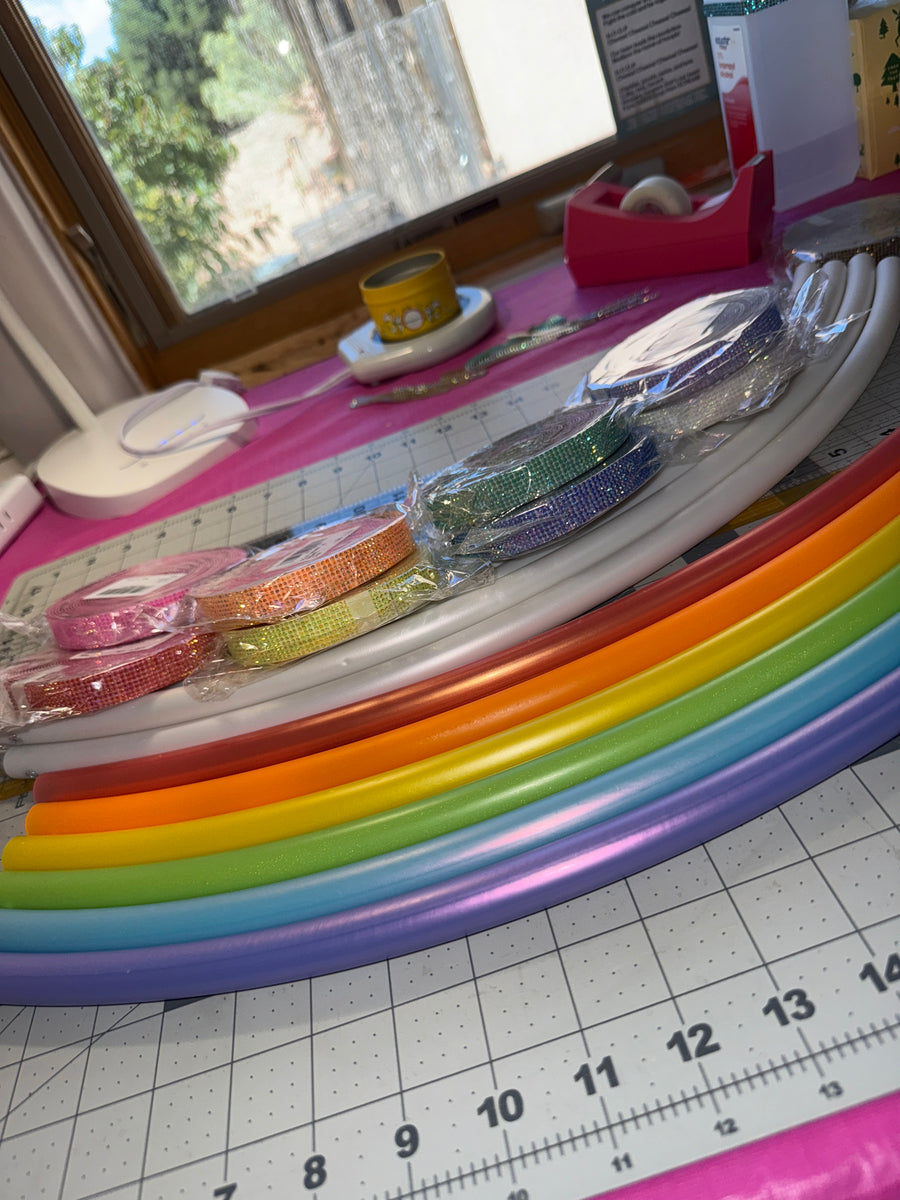 Rainbow Rhinestone Sectional Hoop ($250)