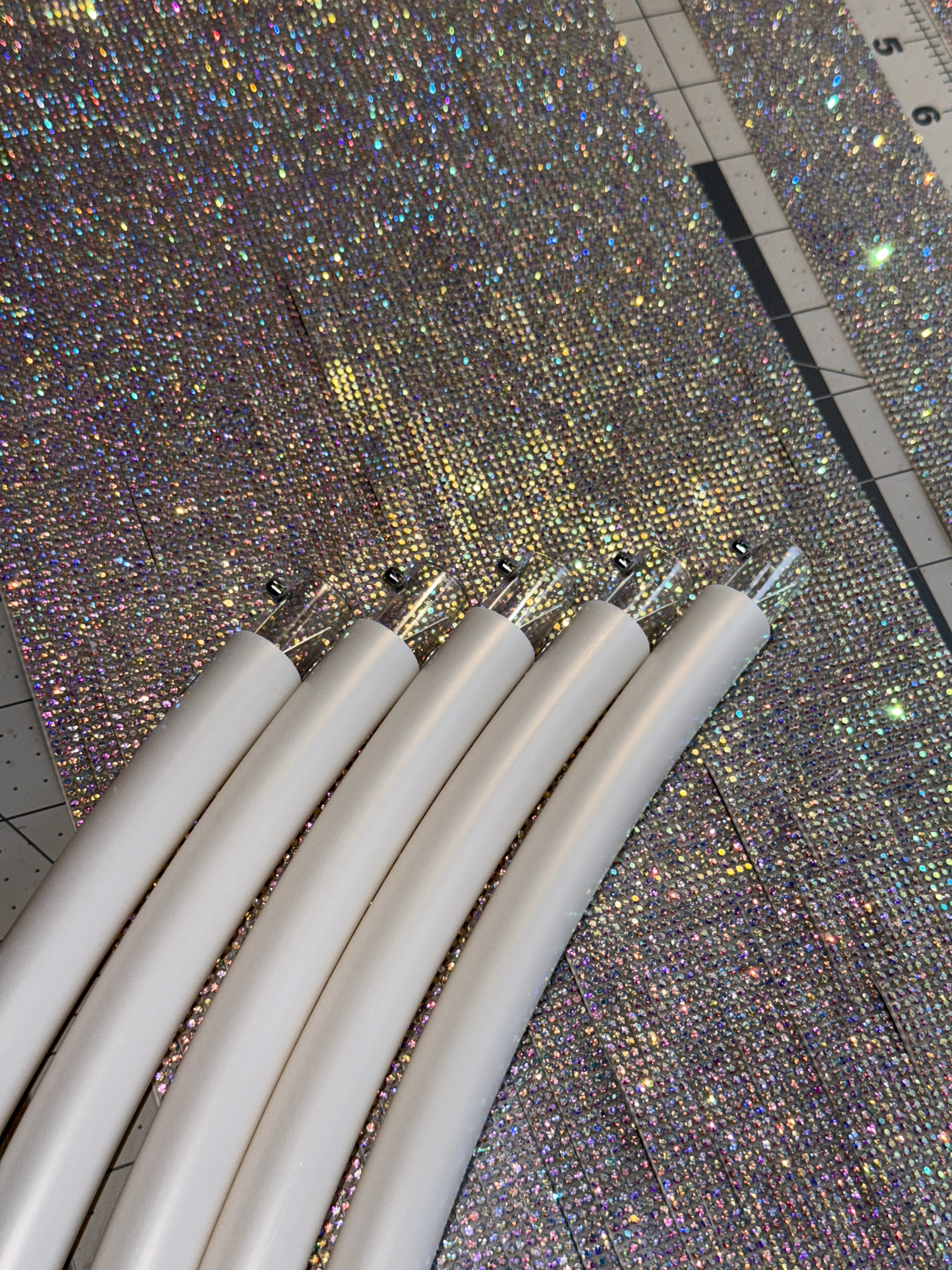34" Disco Moonstone 3/4" Sectional Polypro Rhinestone Hoop ($225)