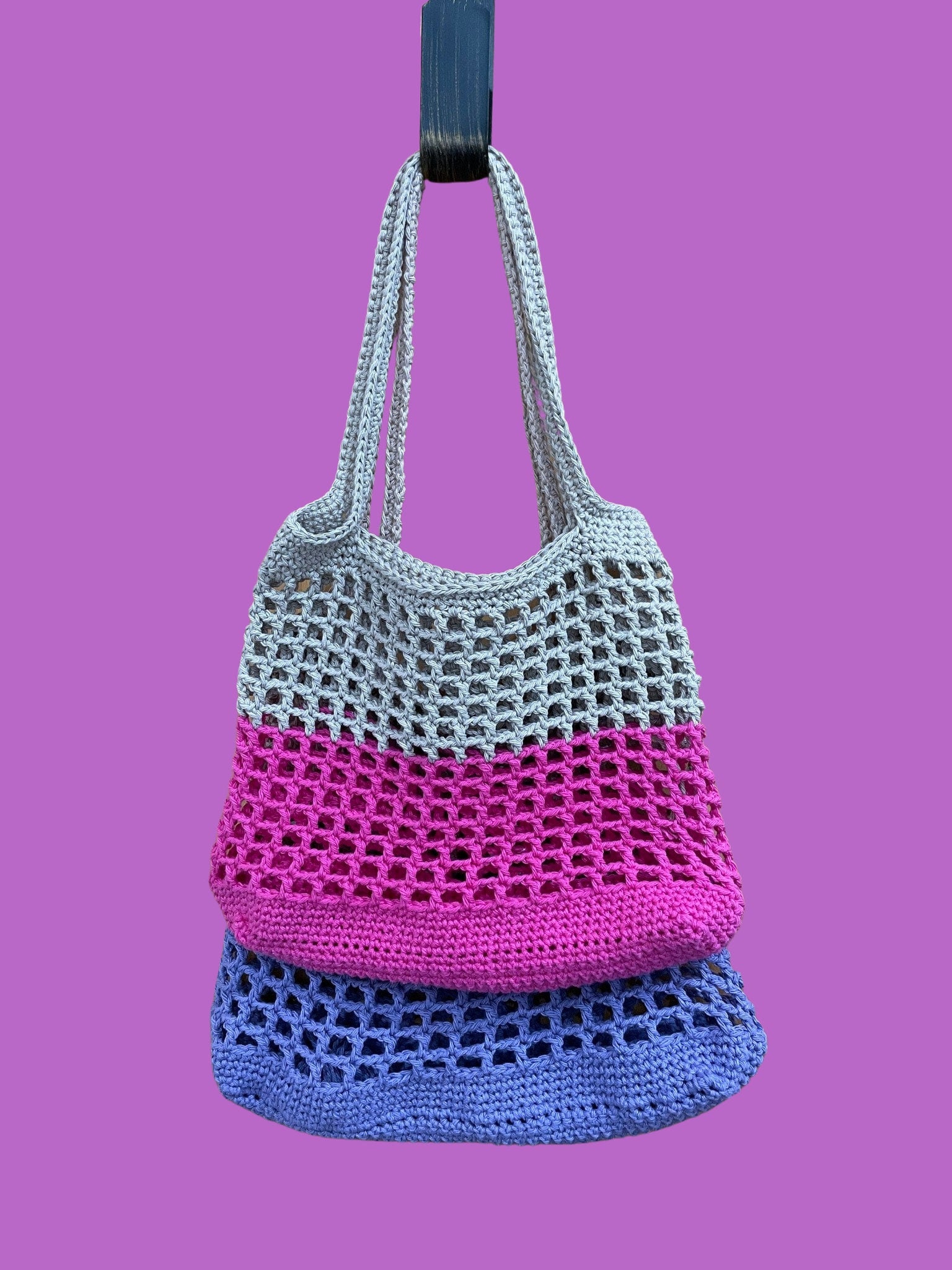 Colorful Cotton Crochet Market Bags