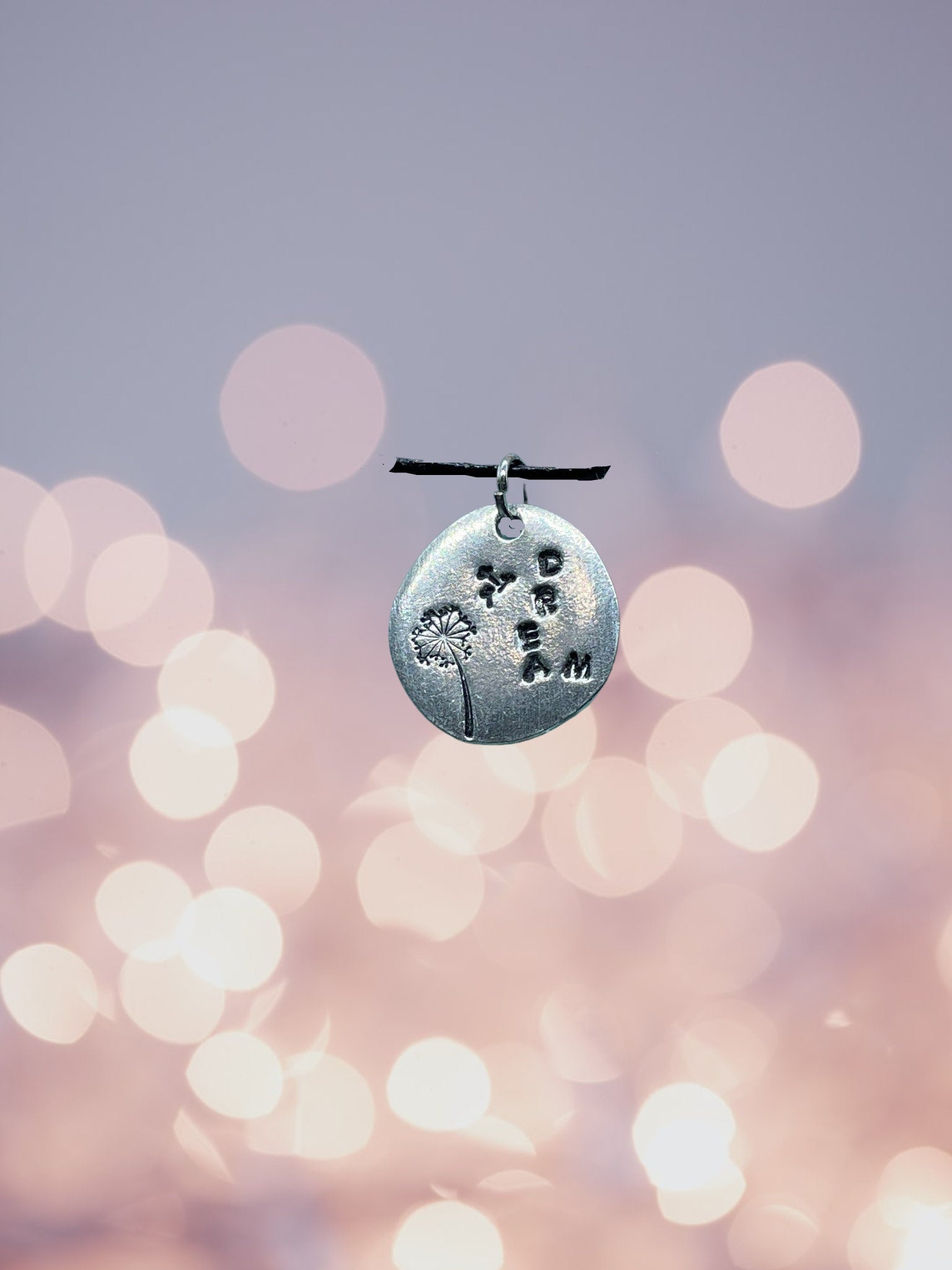 Hand-Stamped Pewter Pendant Necklace